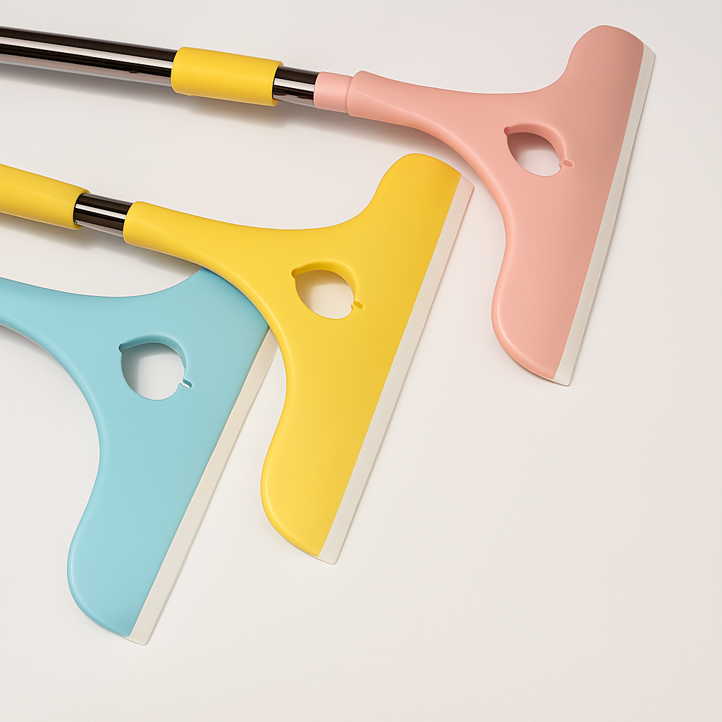 Stainless Steel Glass Wiper with Retractable Handle – Window & Glass Cleaning Scraper (Random color)