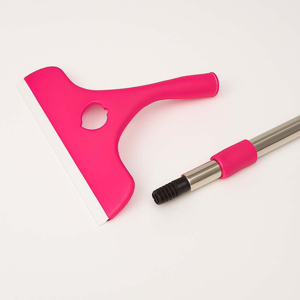 Stainless Steel Glass Wiper with Retractable Handle – Window & Glass Cleaning Scraper (Random color)