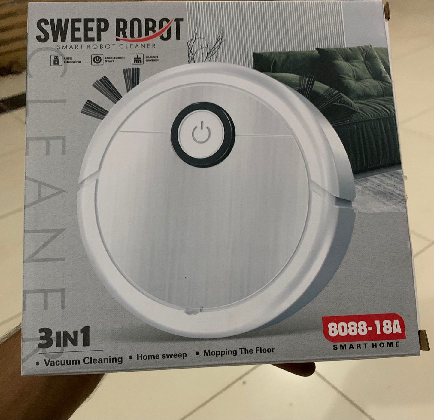 ExampSmart Automatic Dust Sweeping Robot – Rechargeable Floor Cleaning Vacuum Mop For Home And Office (Random Color)le product