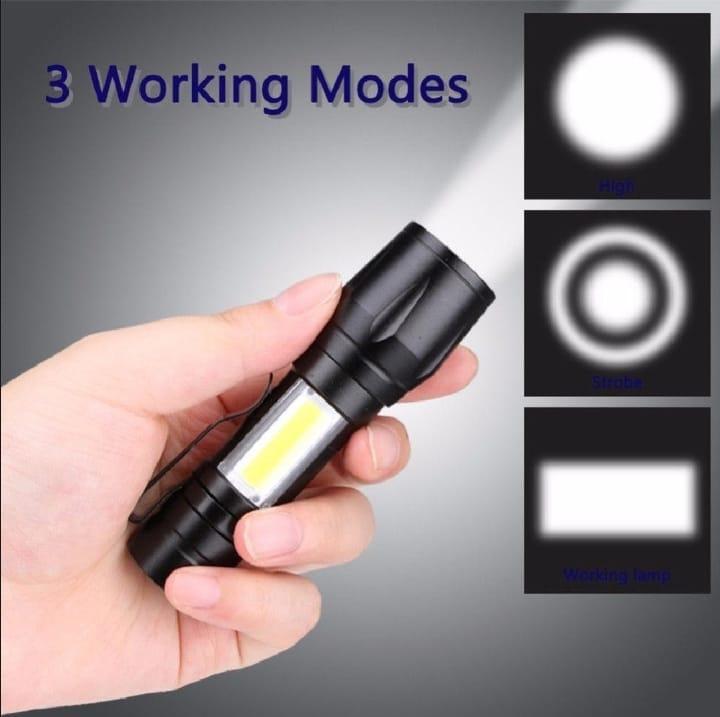 ExamPortable LED Flashlight – Mini Rechargeable Torch with Side Light & Waterproof Bodyple product