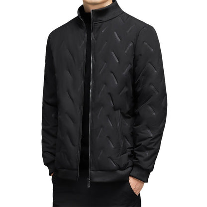 Men's Fleece-lined Warm Stand Collar Cotton-padded Coat