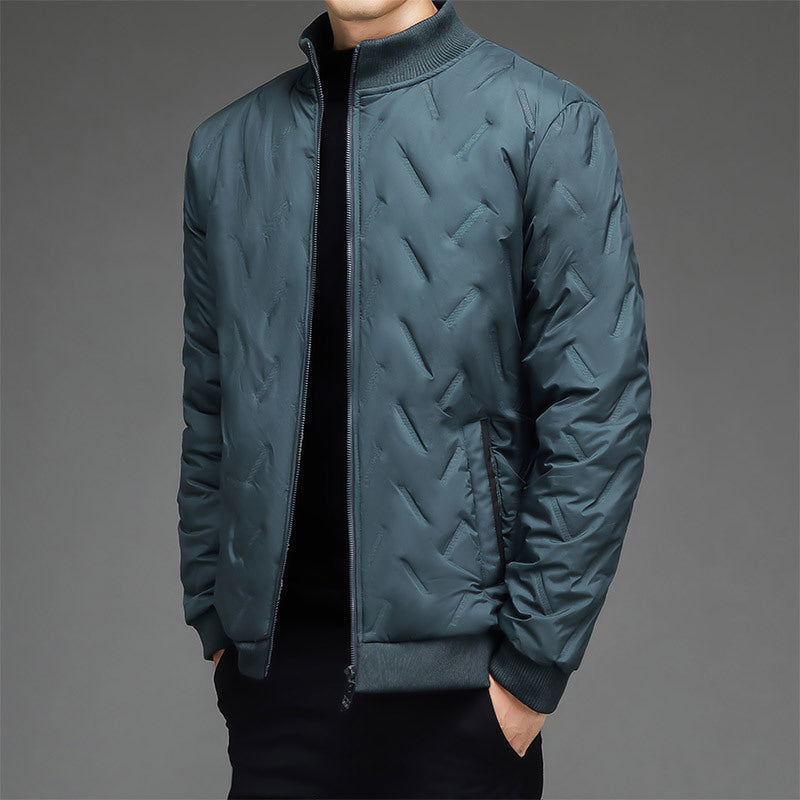 Men's Fleece-lined Warm Stand Collar Cotton-padded Coat