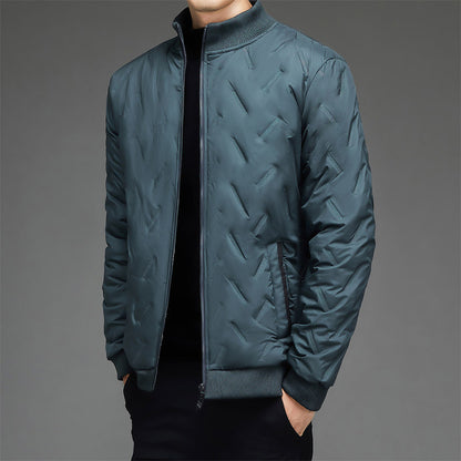 Men's Fleece-lined Warm Stand Collar Cotton-padded Coat